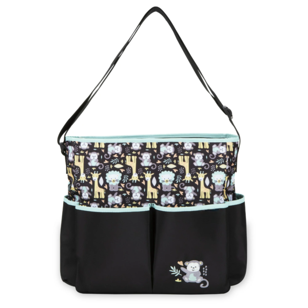 Monkey Print top Zip Tote Diaper Bag